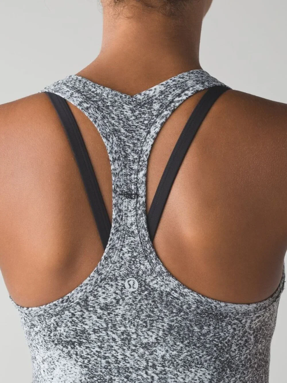 Lululemon Cool Racerback II Spray Jacquard White Black Tank Top Size 4